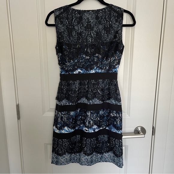 BCBG Makenna Sleeveless Black & Blue Lace Dress - Picture 5 of 5